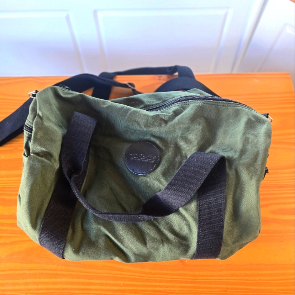 Duluth pack zippered round duffel in olive drab